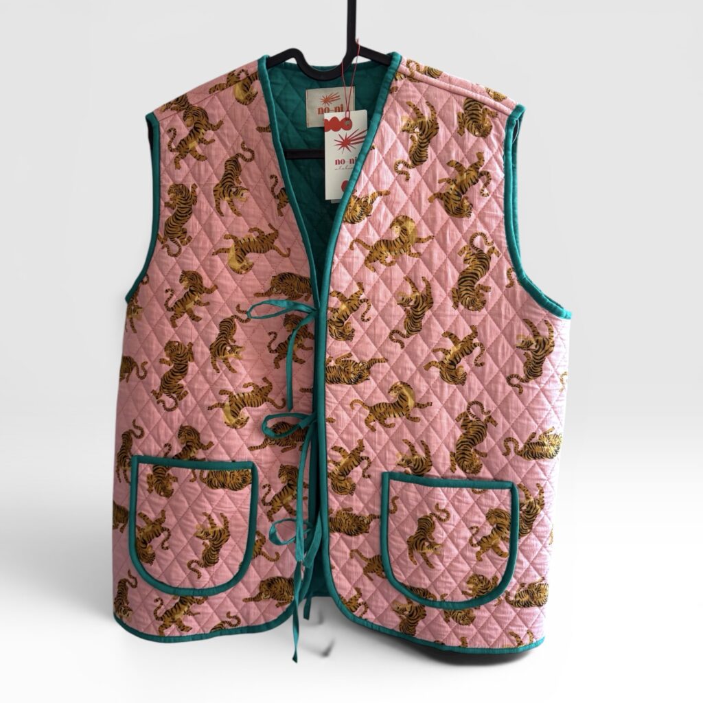 Pink Tigers quilted vest