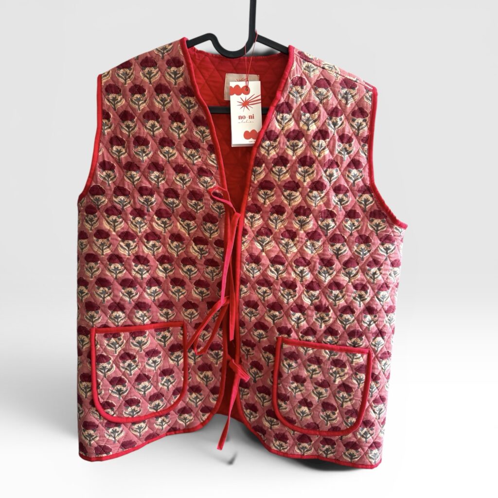 Red Velvet quilted vest
